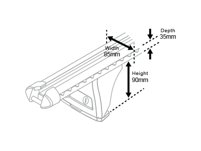 Aero Rail Bar Dimensions Diagram